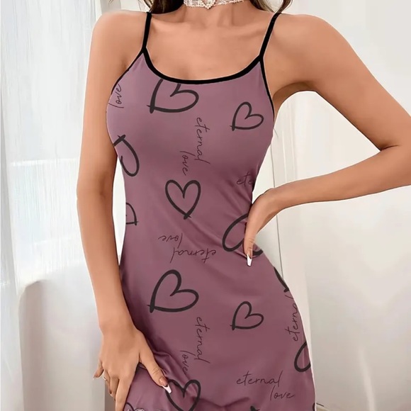 New elegant heart print night dress - Picture 5 of 5